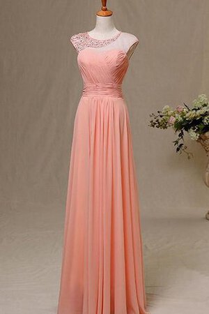 A Linie Plissiertes Schlüsselloch Rücken Romantisches Ballkleid aus Chiffon