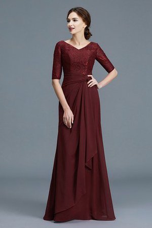 Ärmellos Halbe Ärmeln Bodenlanges Brautmutterkleid aus Chiffon mit Rüschen