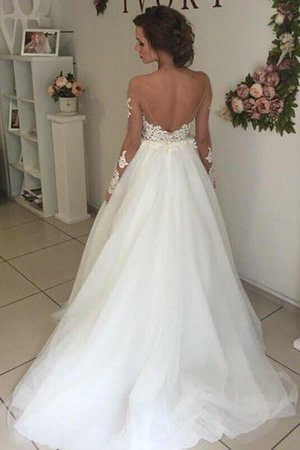 Sweep Zug A Linie Prinzessin Langärmeliges Brautkleid aus Organza