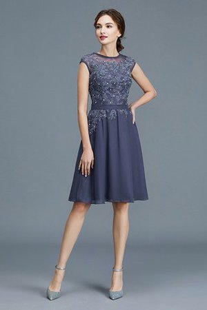 Schaufel-Ausschnitt A Linie Chiffon Prinzessin Knielanges Brautmutterkleid