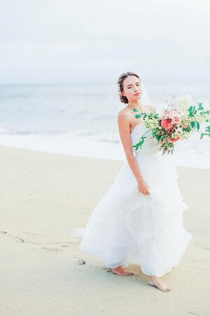 Reißverschluss Seeküste A-Line Bodenlanges Brautkleid mit Blume