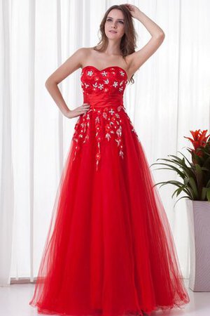 Ärmellos Herz-Ausschnitt Lang Satin Quinceanera Kleid