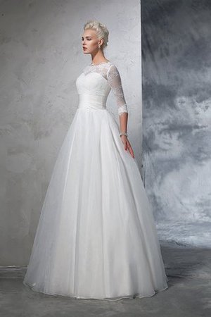 Organza Empire Taille Dreiviertel Länge Ärmeln Bodenlanges Anständiges Brautkleid