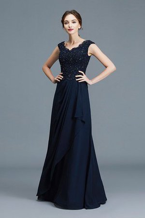 A Linie Prinzessin Bodenlanges Brautmutterkleid mit Rüschen aus Chiffon