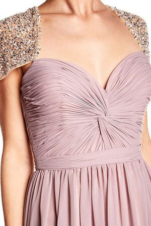 Schlüsselloch Rücken Gerüschtes Bodenlanges Schlichtes Ballkleid aus Chiffon