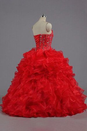 Duchesse-Linie Perlenbesetztes Organza Quinceanera Kleid mit Applike mit Rücken Schnürung