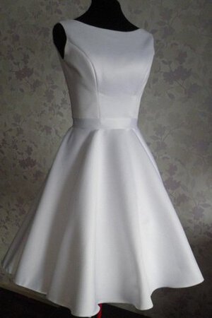 Natürliche Taile Satin Knielanges Brautkleid mit Schleife mit Gürtel