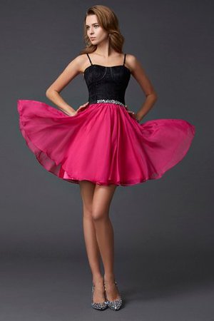 Ärmelloses A Linie Normale Taille Mini Abiballkleid mit Bordüre