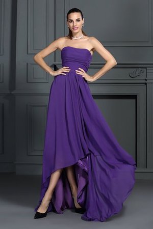 Ärmelloses Trägerlos Reißverschluss Chiffon Empire Taille Cocktailkleid