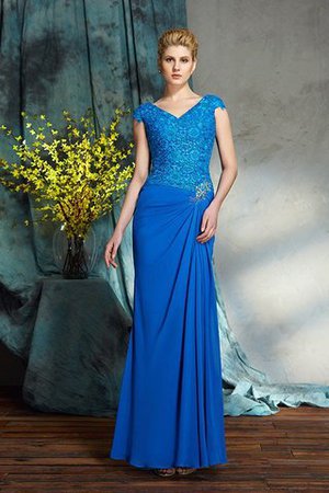 Natürliche Taile Reißverschluss Chiffon Sittsames Brautmutterkleid mit Bordüre