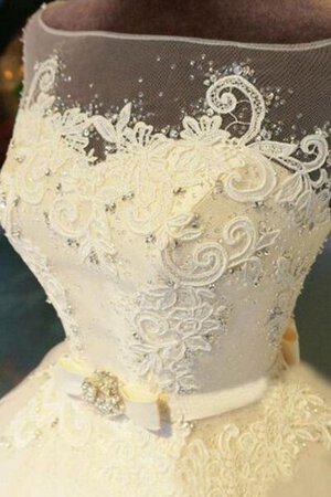 Organza Perlenbesetztes Duchesse-Linie Brautkleid mit Reißverschluss mit Applike