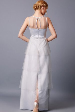 Schaufel-Ausschnitt Tüll Ärmelloses Brautjungfernkleid mit Rüschen mit Schichtungen