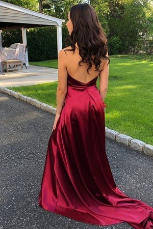 A-Linie Natürliche Taile Handgemacht Ballkleid mit Rüschen aus Seide wie Satin