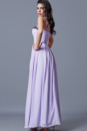 Normale Taille Perlenbesetztes Sittsames Abendkleid mit Plissierungen aus Chiffon