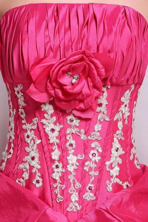 Geschichtes Natürliche Taile Bodenlanges Quinceanera Kleid aus Satin mit Blume