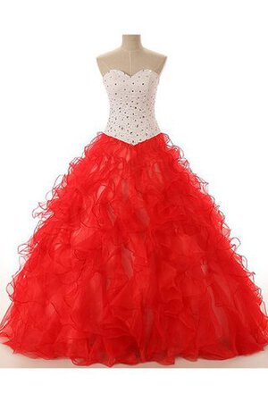 Perlenbesetztes Spitze Chiffon Paillette Quinceanera Kleid mit Bordüre