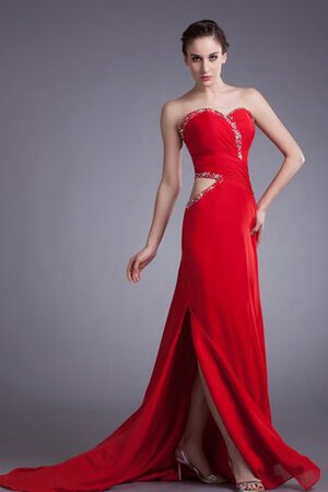 Chiffon Ärmellos Abendkleid mit Gürtel mit Schleife