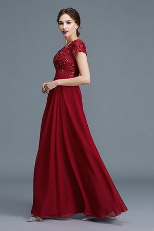 Chiffon Kurze Ärmeln Normale Taille A-Linie Brautmutterkleid mit V-Ausschnitt