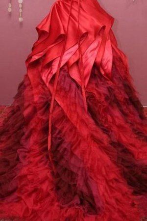 Duchesse-Linie Plissiertes Tüll Spitze Quinceanera Kleid mit Bordüre