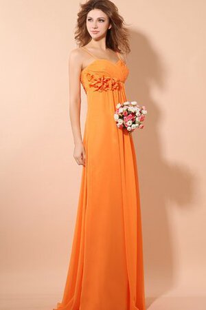 Reißverschluss Ärmellos A-Line Schlichtes Brautjungfernkleid mit Blume