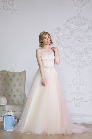 Organza Ärmellos A-Linie Normale Taille Bodenlanges Brautkleid