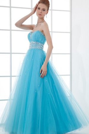 Perlen A-Linie Ärmellos Satin Quinceanera Kleid