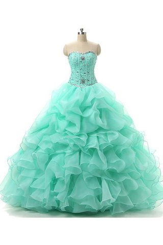 Satin Duchesse-Linie Organza Geschichtes Quinceanera Kleid mit Rücken Schnürung