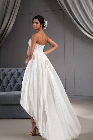 Satin Vorn Kurz Hinten Lang Plissiertes Luxus Romantisches Brautkleid