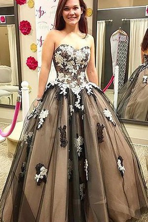 Empire Taille Duchesse-Linie Ärmelloses Bodenlanges Abendkleid mit Applike