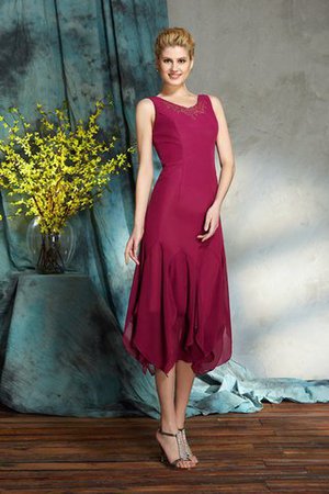 Ärmellos Schaufel-Ausschnitt Chiffon Reißverschluss Mini Brautmutterkleid