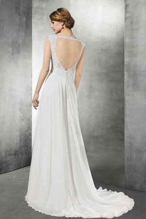 Chiffon Herz-Ausschnitt A-Line Konservatives Brautkleid mit Bordüre