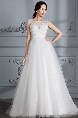 Natürliche Taile A-Line Prinzessin Tüll Sweep Zug Brautkleid