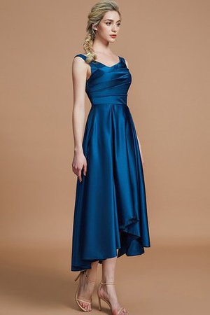 Ärmellos Asymmetrisch Satin Prinzessin A-Line Brautjungfernkleid