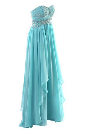 Dom Halle Chiffon Herz-Ausschnitt Abendkleid mit Kristall