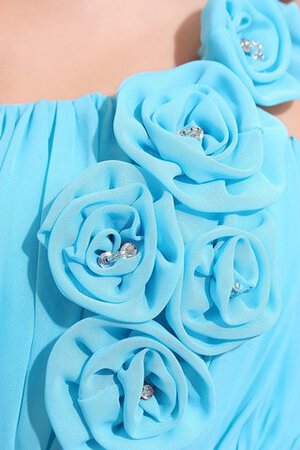 Spaghetti Träger Chiffon Knöchellanges Schlichtes Abendkleid mit Blume