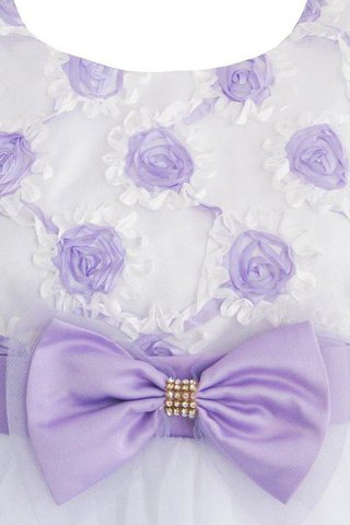 Tüll Normale Taille Reißverschluss Schaufel-Ausschnitt Blumenmädchenkleid mit Blume