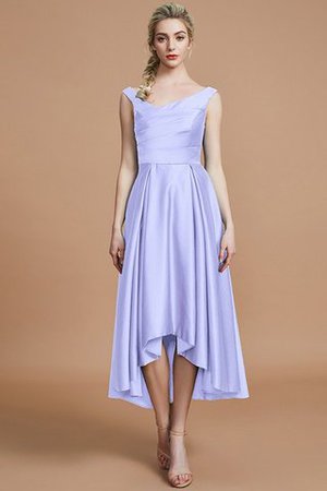 Ärmellos Asymmetrisch Satin Prinzessin A-Line Brautjungfernkleid