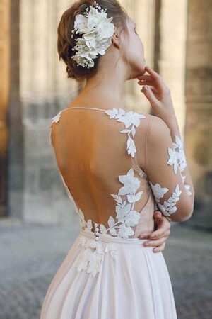 Chiffon Dom Gericht Schleppe V-Ausschnitt Brautkleid mit Rosette