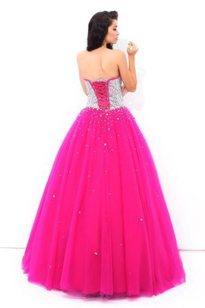 Herz-Ausschnitt Ärmelloses Satin Duchesse-Linie Bodenlanges Quinceanera Kleid