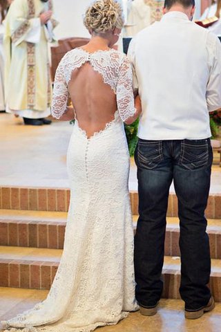 Schaufel-Ausschnitt Sexy Romantisches Modern Brautkleid mit Applike