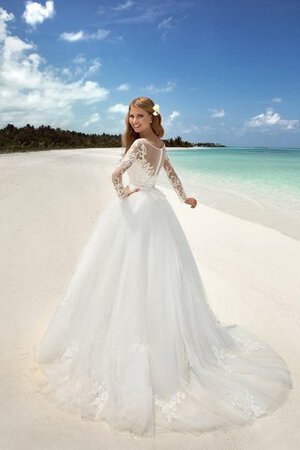Tüll Spitze Romantisches Luxus Brautkleid mit Rücken Schnürung