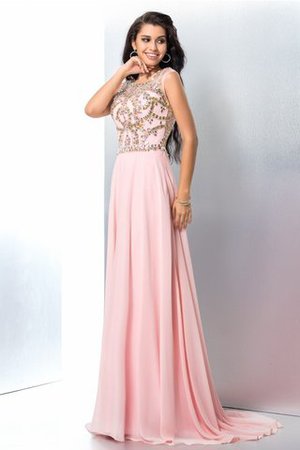 Prinzessin Schaufel-Ausschnitt Anständiges Ballkleid aus Chiffon ohne Ärmeln