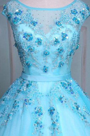 Herz-Ausschnitt Spitze Duchesse-Linie Gericht Schleppe Wadenlanges Quinceanera Kleid