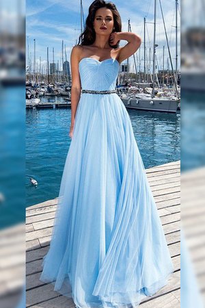 Herz-Ausschnitt A Linie Zauberhaft Abendkleid mit Rüschen aus Chiffon