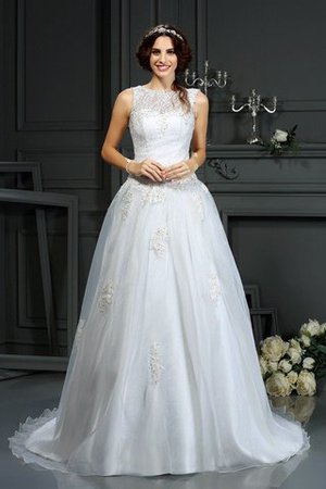 Ärmellos Prinzessin Gericht Schleppe Normale Taille A-Line Brautkleid