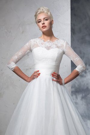 Organza Empire Taille Dreiviertel Länge Ärmeln Bodenlanges Anständiges Brautkleid