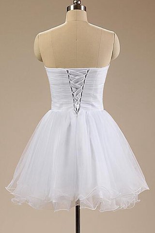 Chiffon Spitze Herz-Ausschnitt Kurzes Brautkleid mit Bordüre