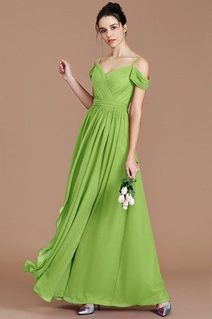 Chiffon Ärmellos Prinzessin Bodenlanges Brautjungfernkleid mit natürlicher Taille