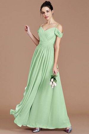 Chiffon Ärmellos Prinzessin Bodenlanges Brautjungfernkleid mit natürlicher Taille