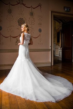 Meerjungfrau Stil Kapelle Schleppe Strand Bateau Extravagantes Brautkleid